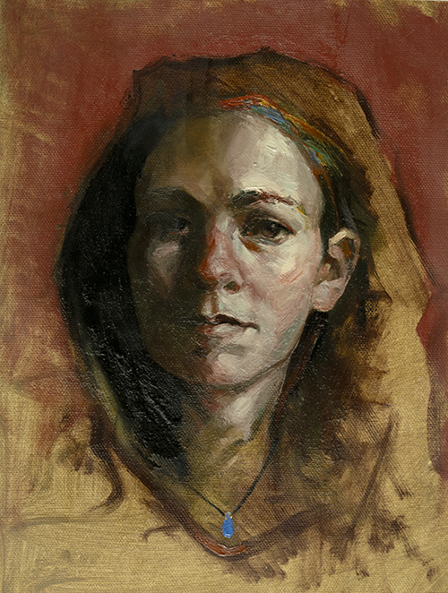 Portrait painting in oil - Sarah
